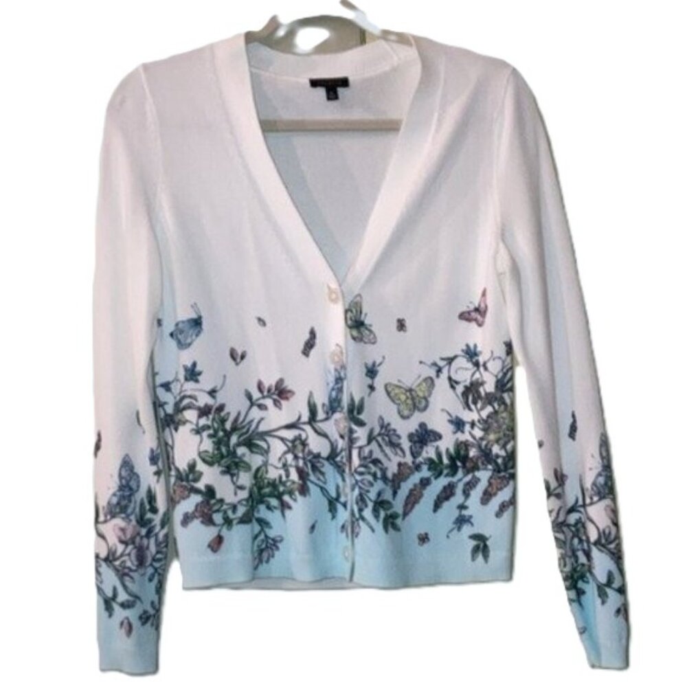 EUC | Talbots | XS | V-Neck Cardigan | Blue Ice/Heritage Green
